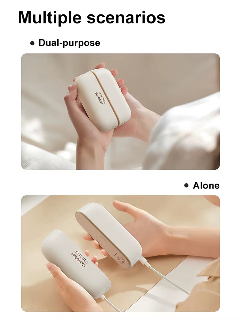 2In1 Magnetic Rechargeable Hand Warmers Electric Portable Handwarmers Long Lastin Safe Heating Warmer Pocketheater Winteroutdoor