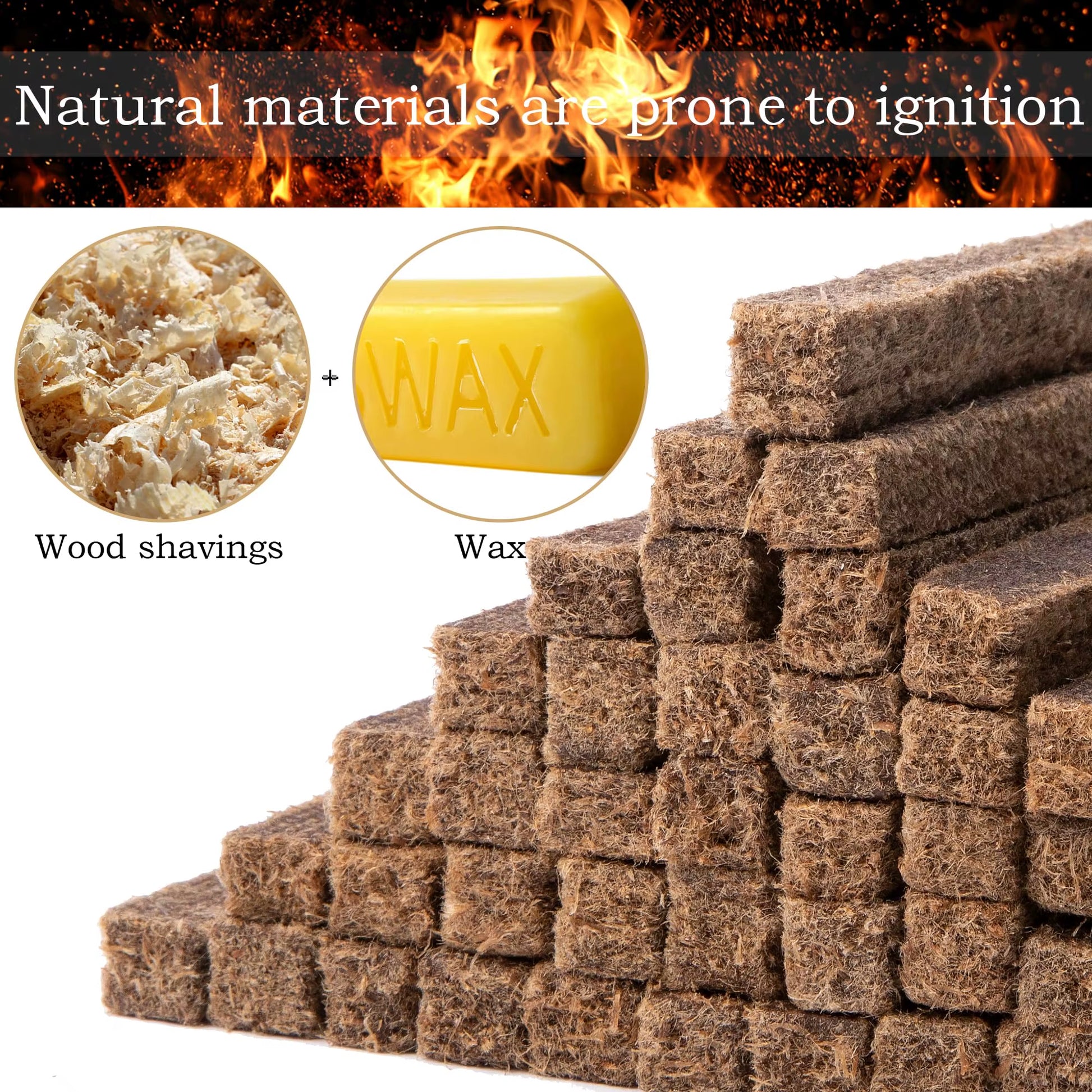 Camp Fire Charcoal Starter Sticks-Fire Charcoal Starters for Fireplace, Wood Stove, Grill, Charcoal Chimney, BBQ Accessories